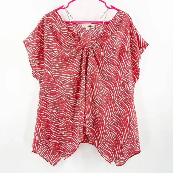 Michael Michael Kors Blouse SZ Extra Large NEW Zebra Chain Necklace Top NWOT - Picture 3 of 14